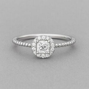 Moissanite Halo Ring .23 CTW Sterling Silver Size | Slim Band 23 NWOT 7 #446